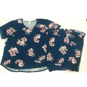 NWT Flora Nikrooz Women's 2pc Short Sleeve Pajama Set Blue Size Medium $65 9A191
